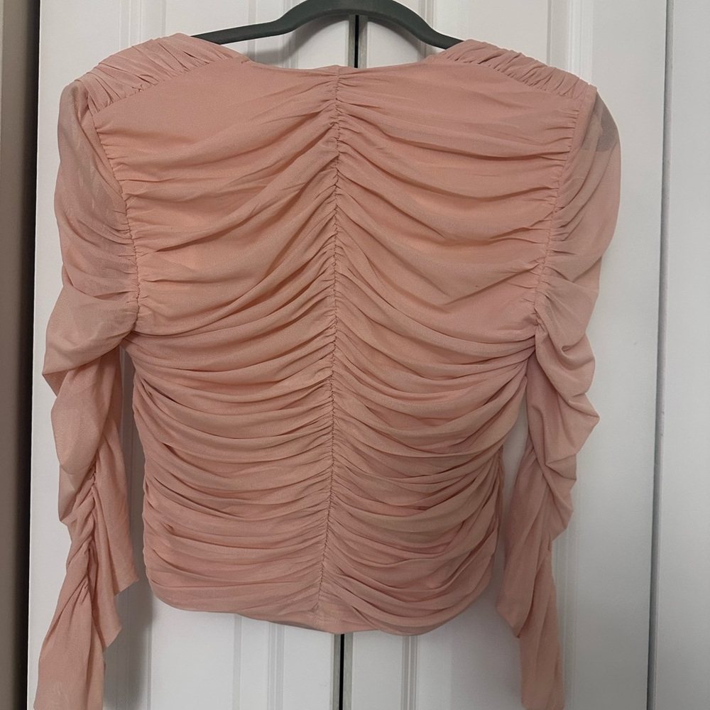 Express Blush Ruched Blouse - Picture 2 of 3